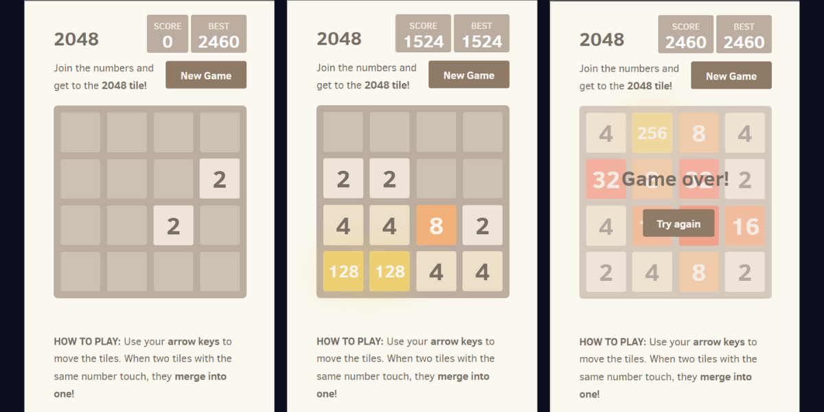 2048: number puzzle game